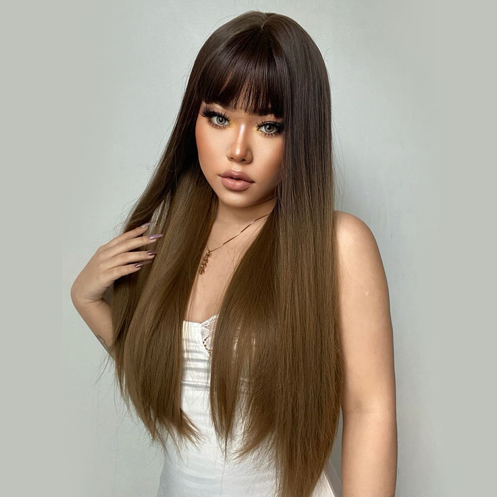 Perruque frange droite