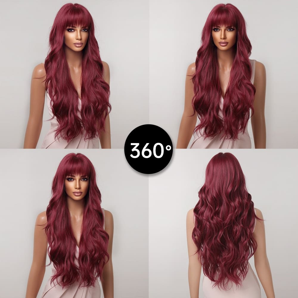 Perruque grande taille rouge modèle