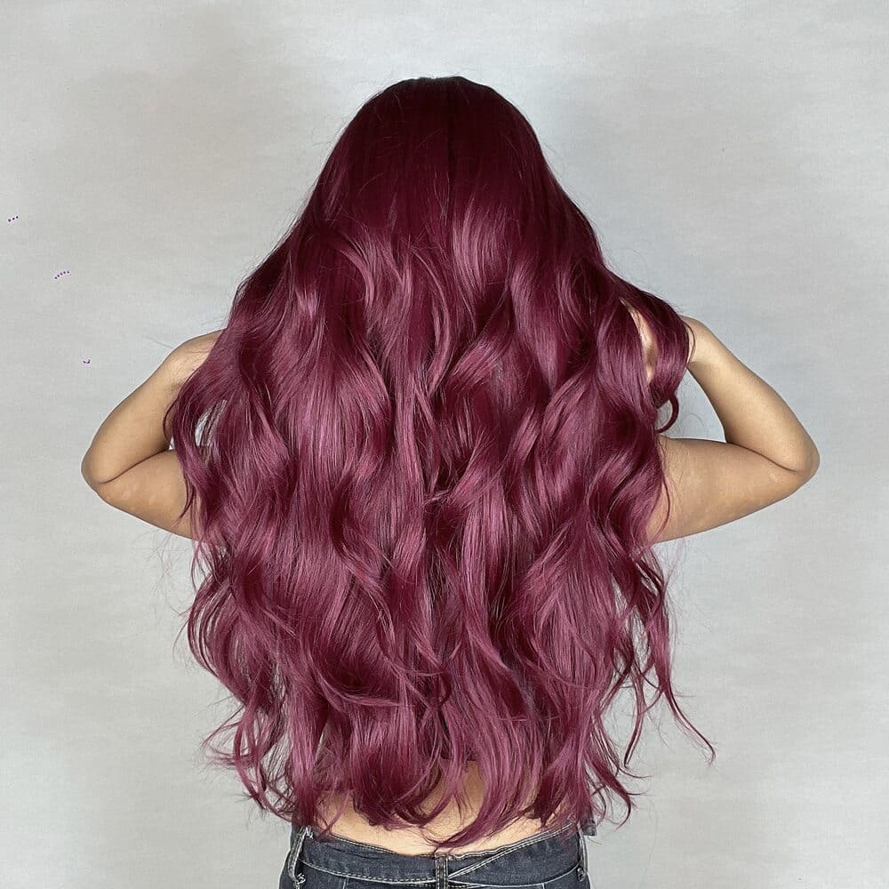 Perruque grande taille rouge nuque