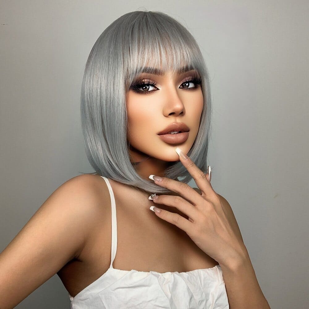 Perruque grise carré