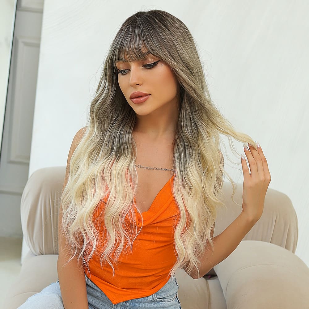 Perruque invisible frange ondulation