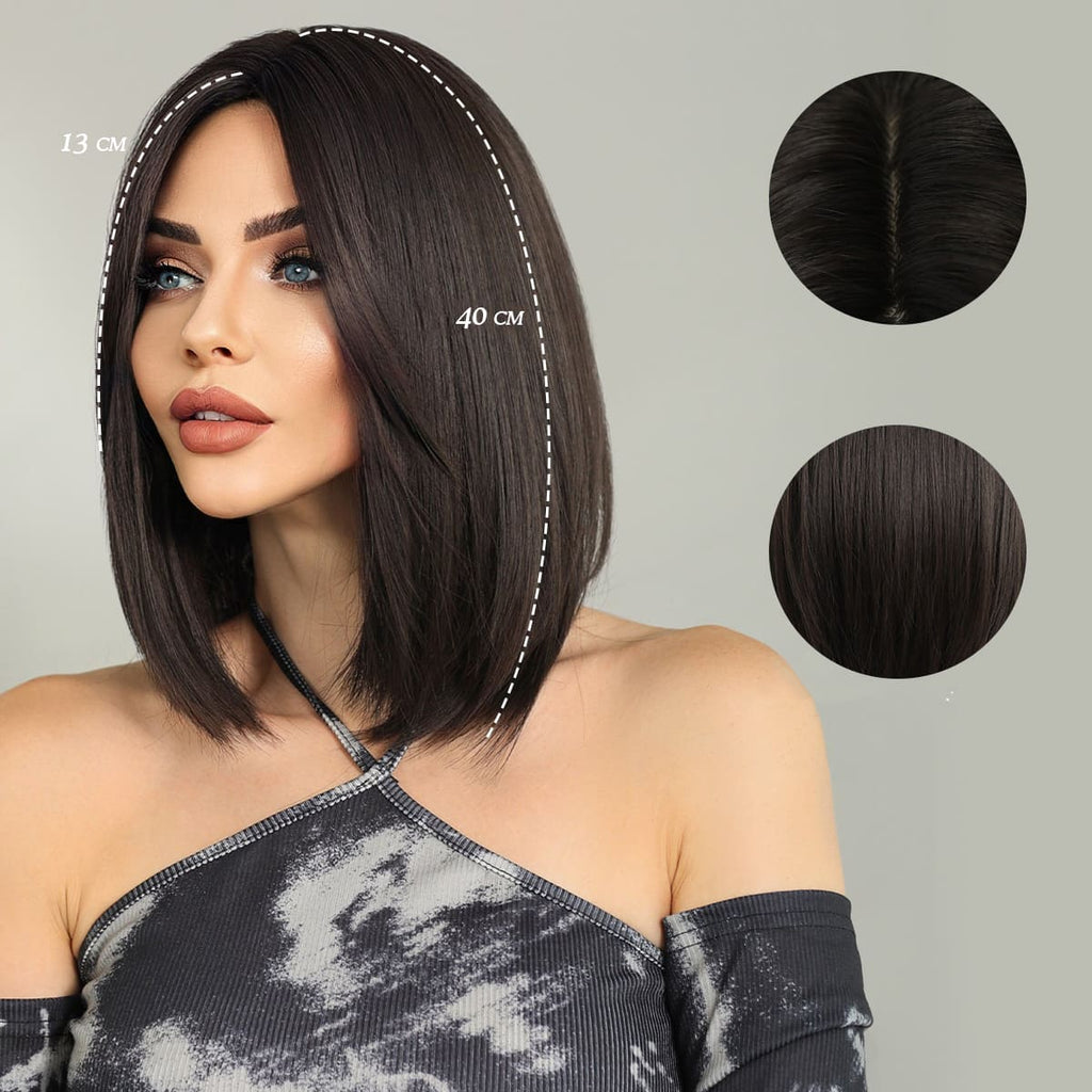 Perruque mi longue lisse longueur