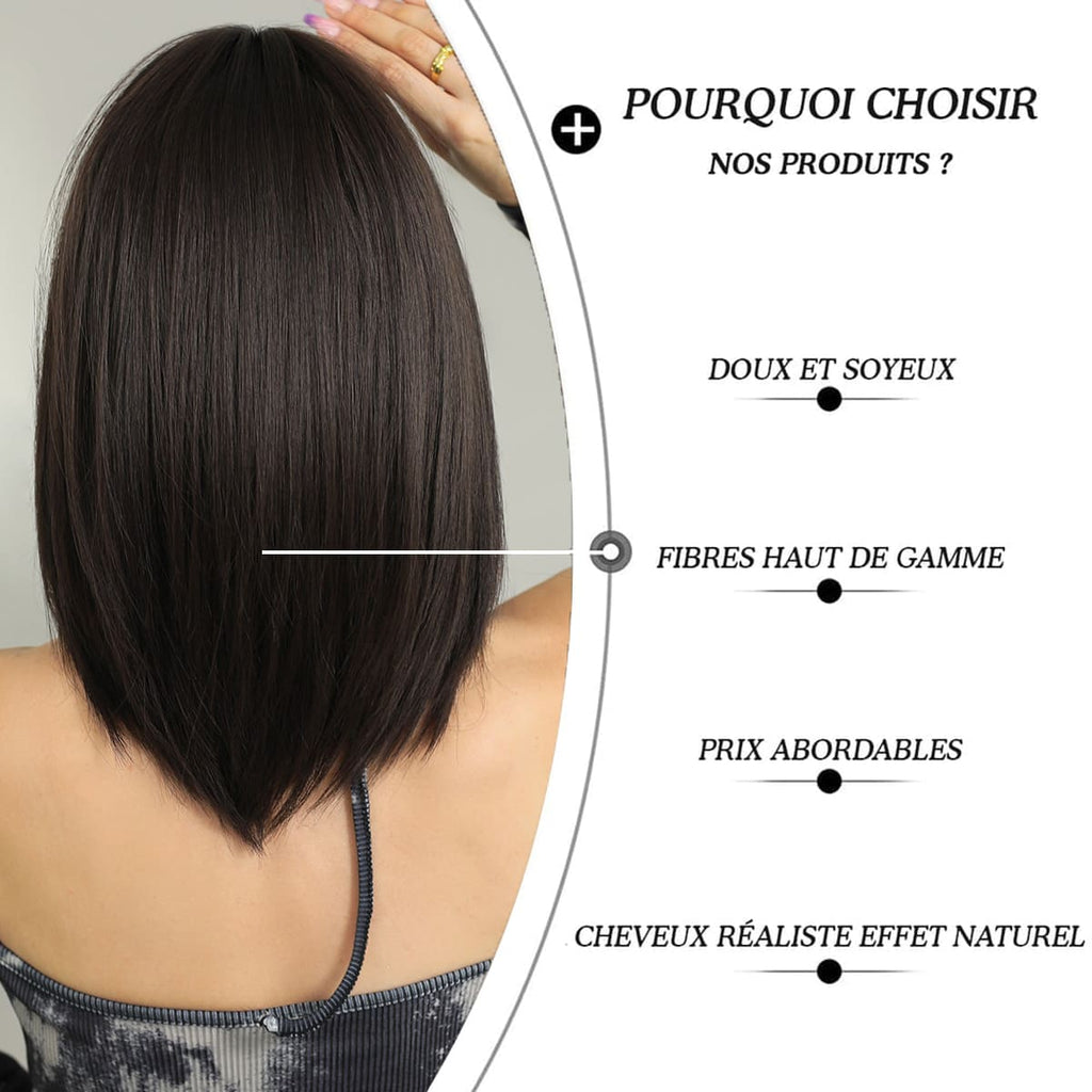 Perruque mi longue lisse nuque