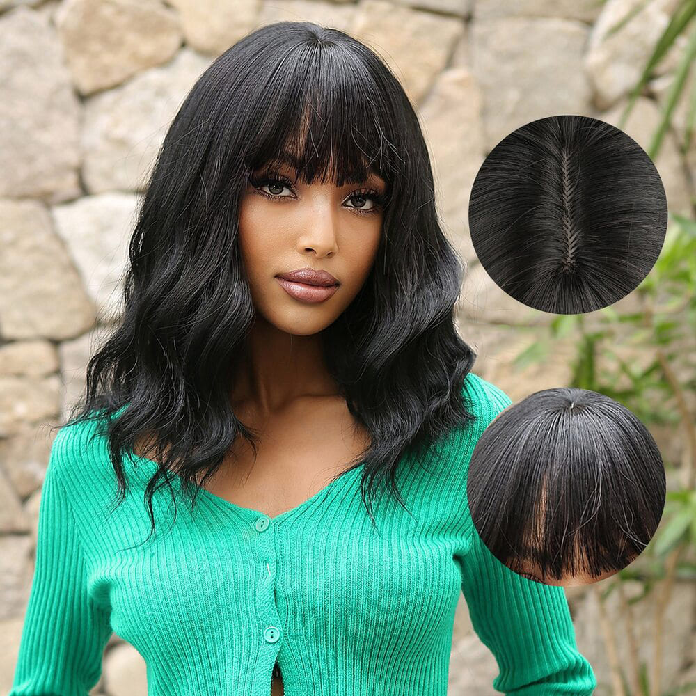 Perruque mi longue ondulée chevelure