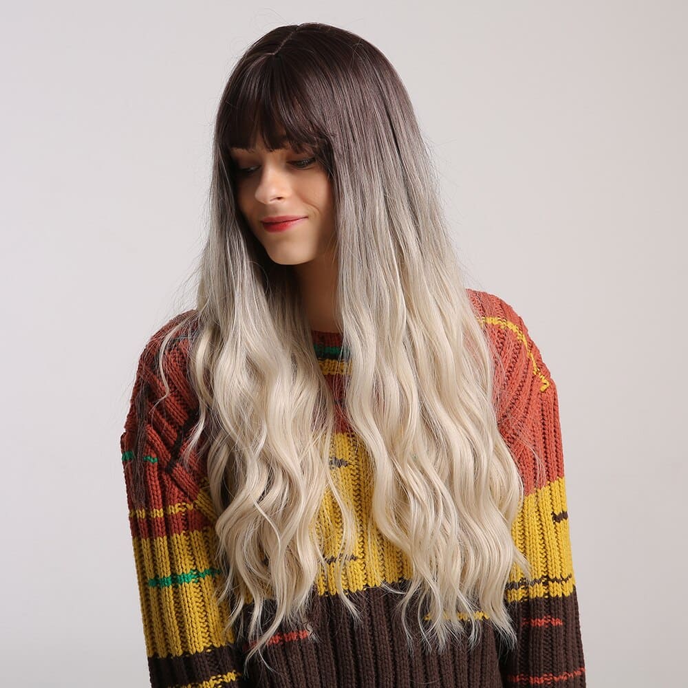 Perruque noire et blonde femme