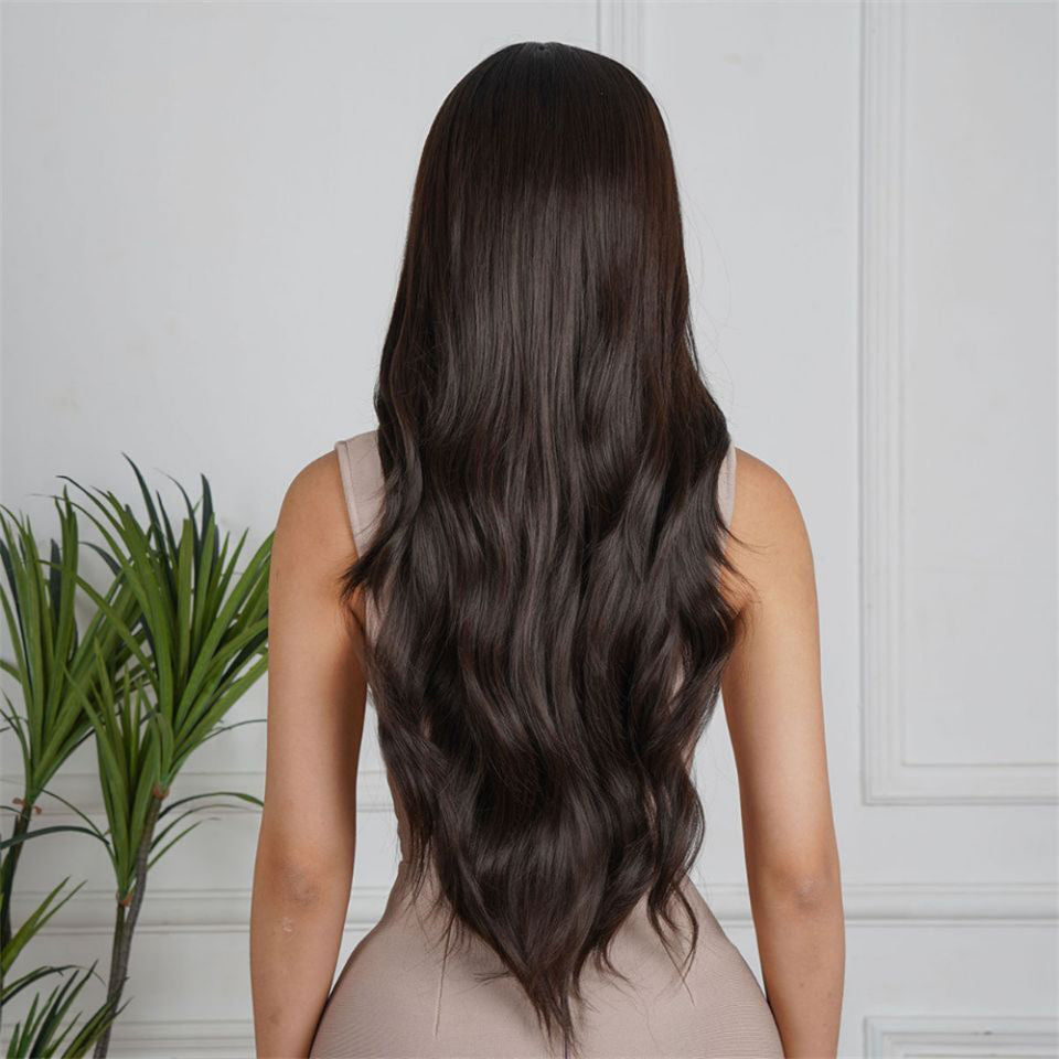 Perruque noire longs cheveux nuque