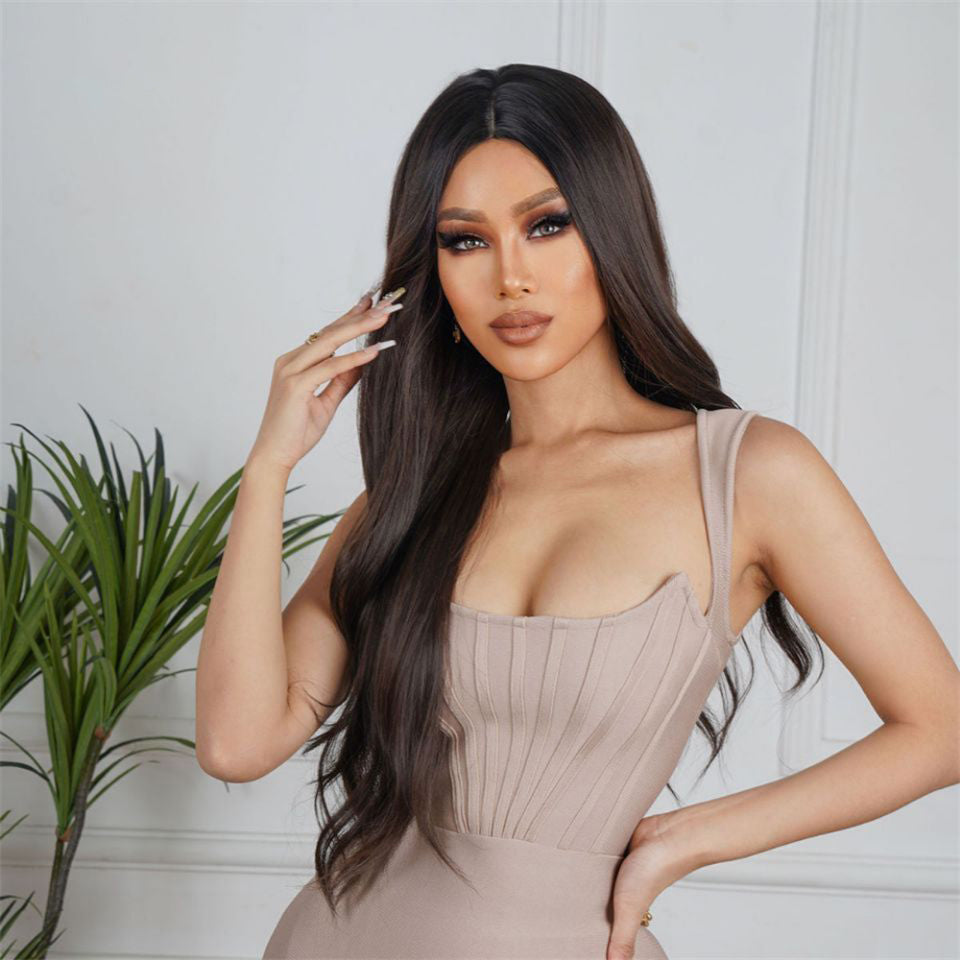 Perruque noire longs cheveux sexy