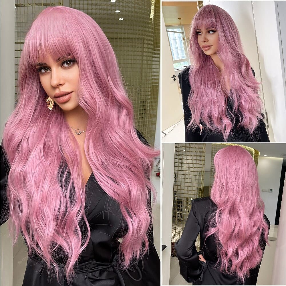 Perruque rose bonne qualité femme