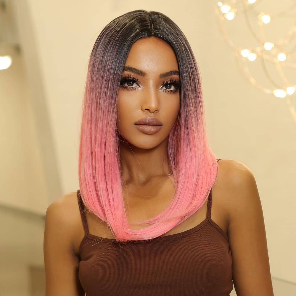 Perruque rose cheveux