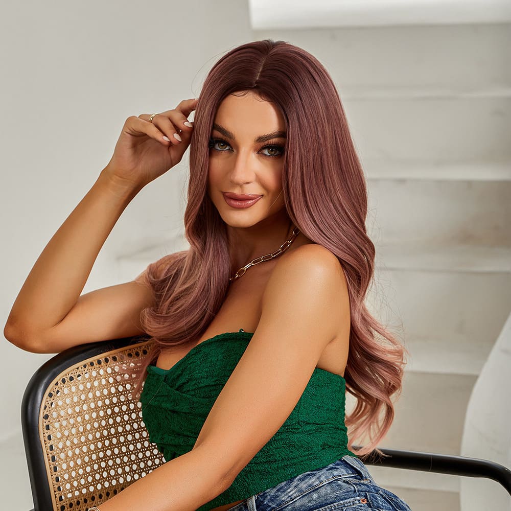 Perruque rose clair femme