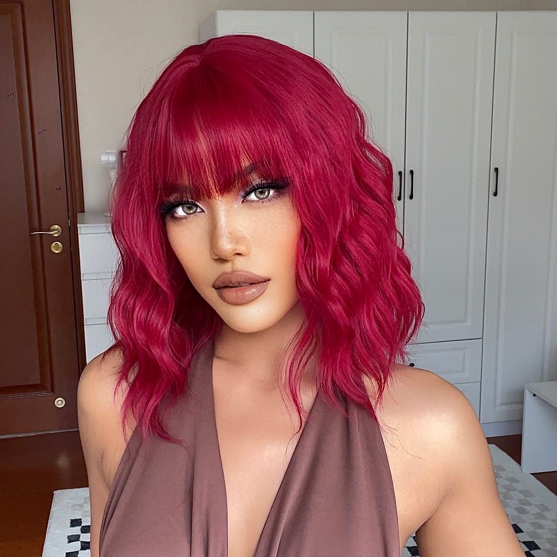 Perruque rose fuchsia femme