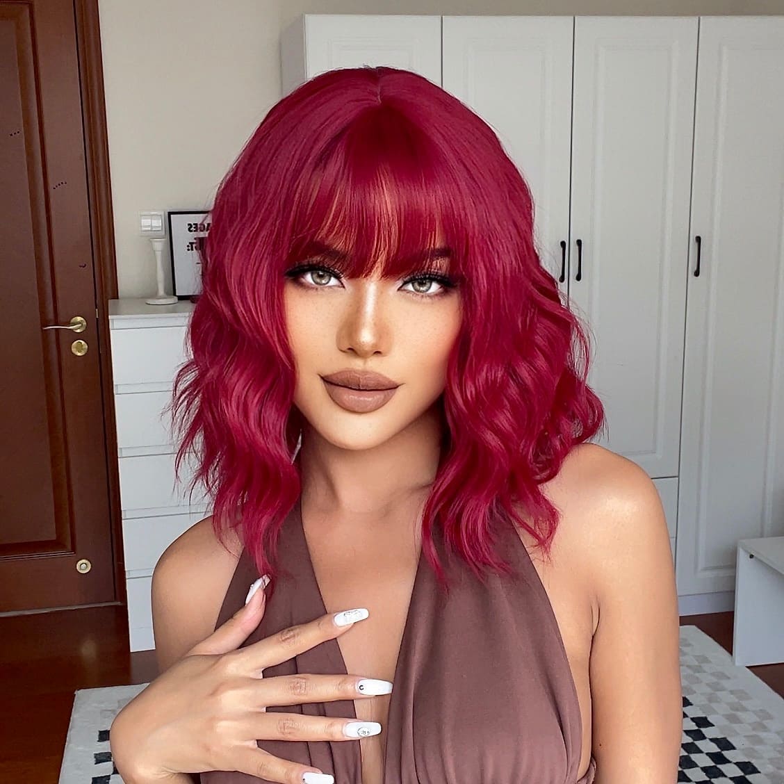 Perruque rose fuchsia