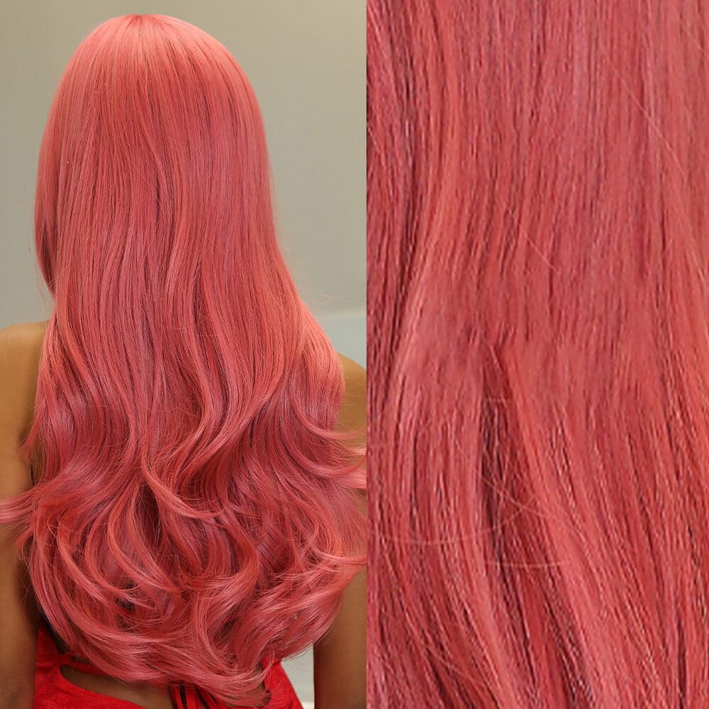Perruque rose longue nuque