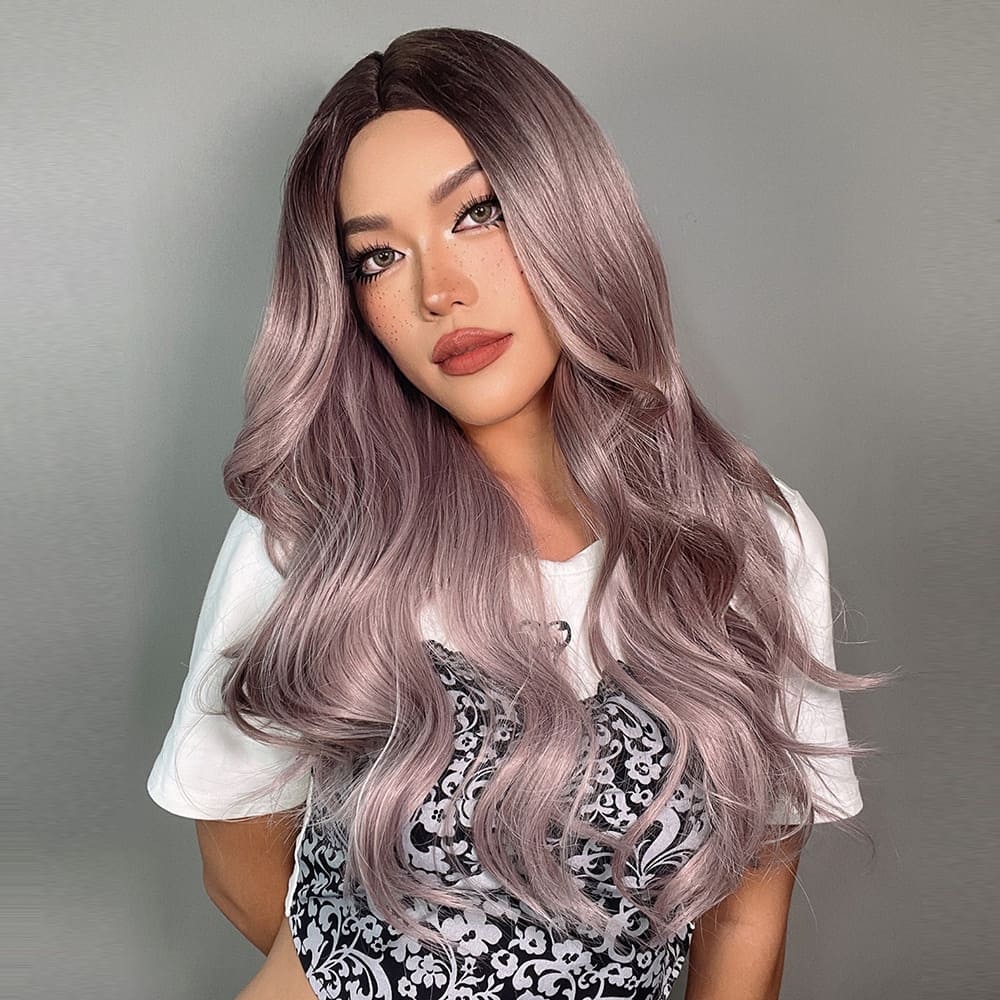 Perruque rose naturelle