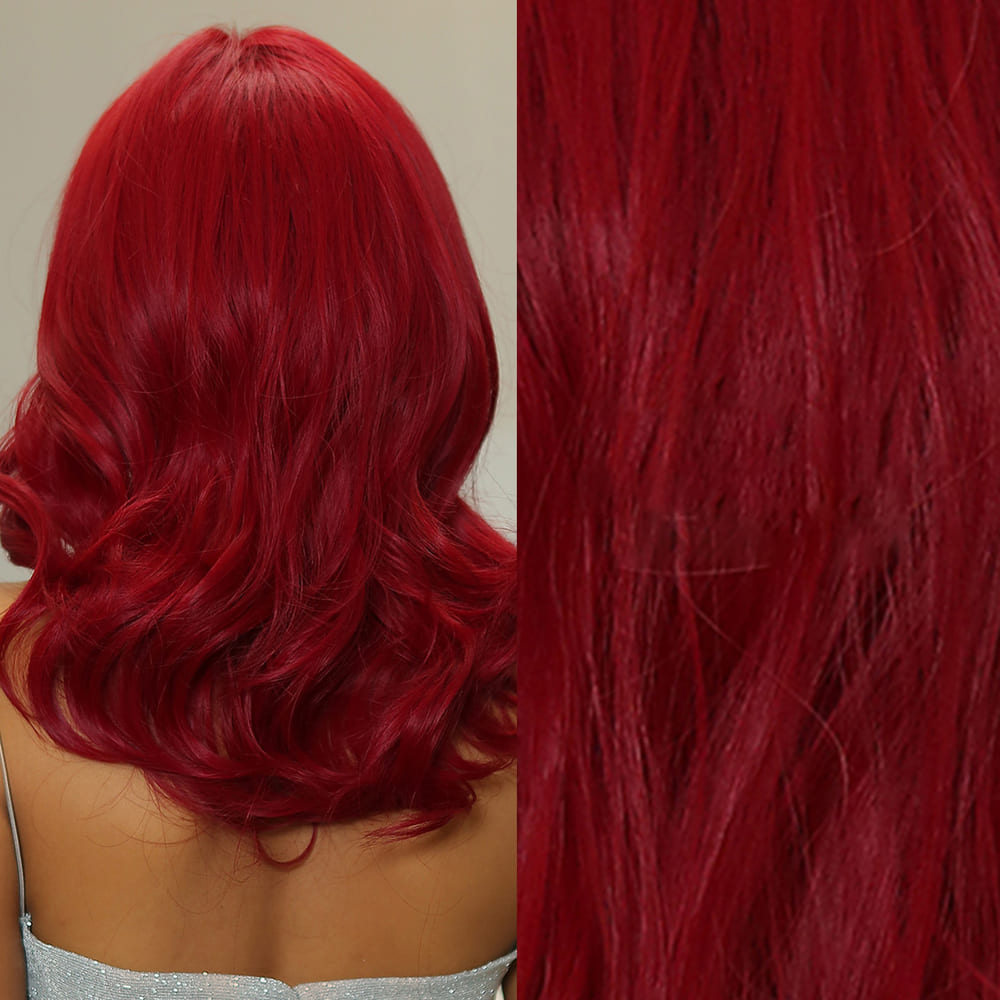 Perruque rouge femme nuque