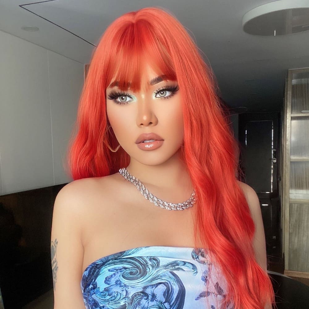 Perruque rouge fluo femme