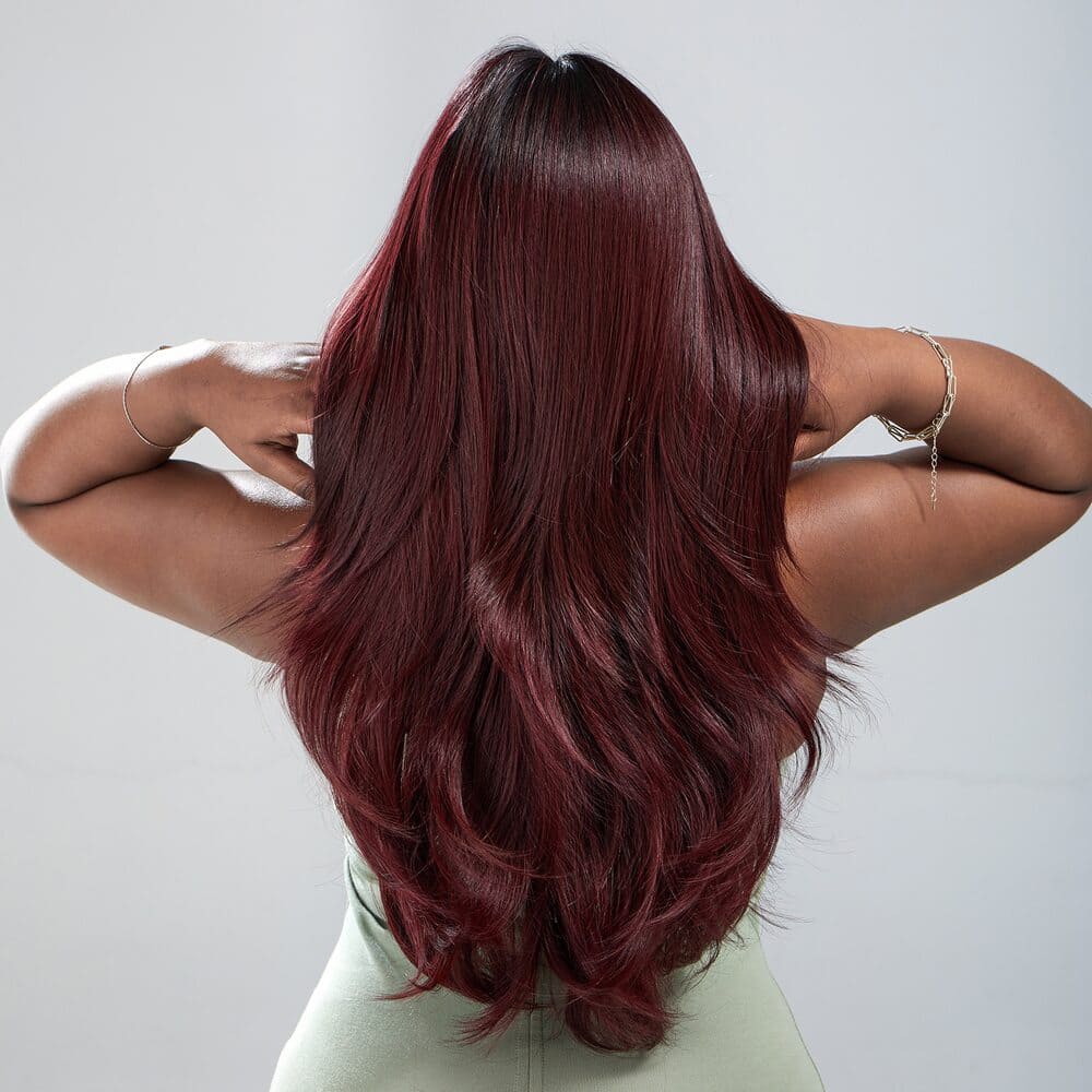 Perruque rouge foncé nuque