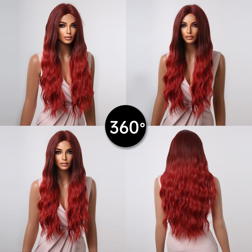 Perruque rouge longue modèle