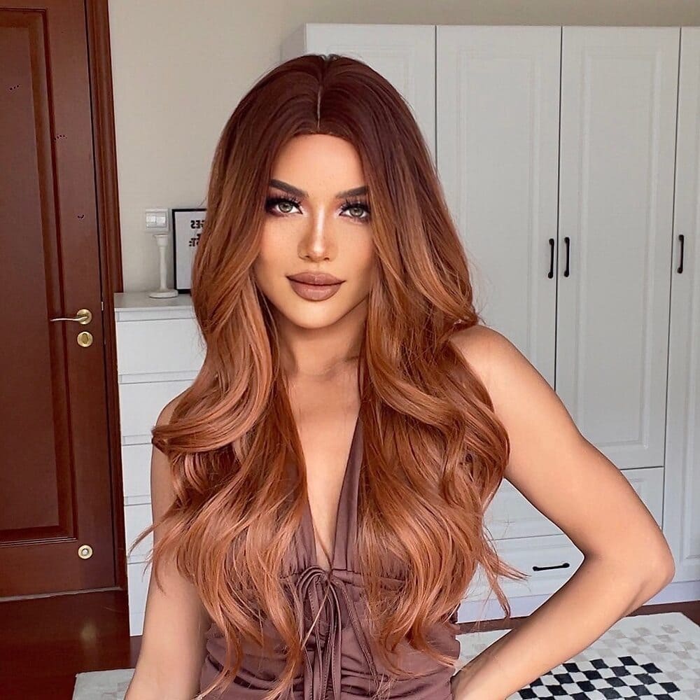 Perruque rousse bouclée