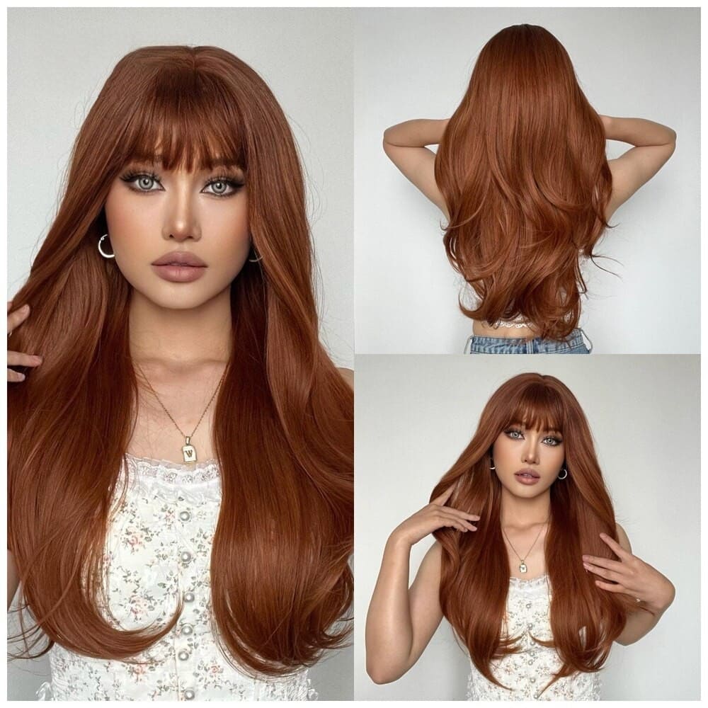 Perruque rousse femme soyeux