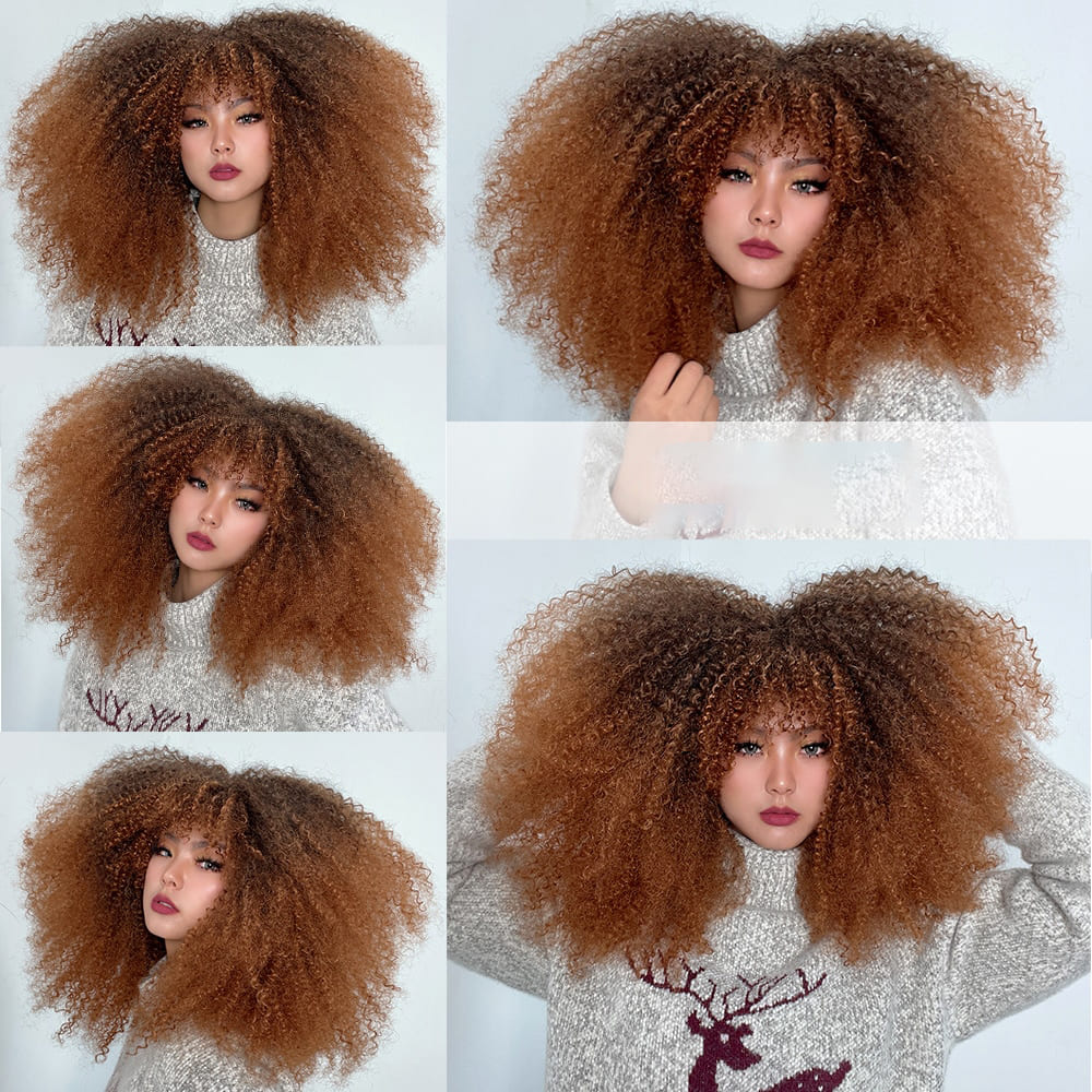 Perruque rousse frisée modèle