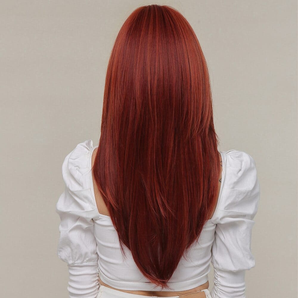 Perruque rousse lisse nuque