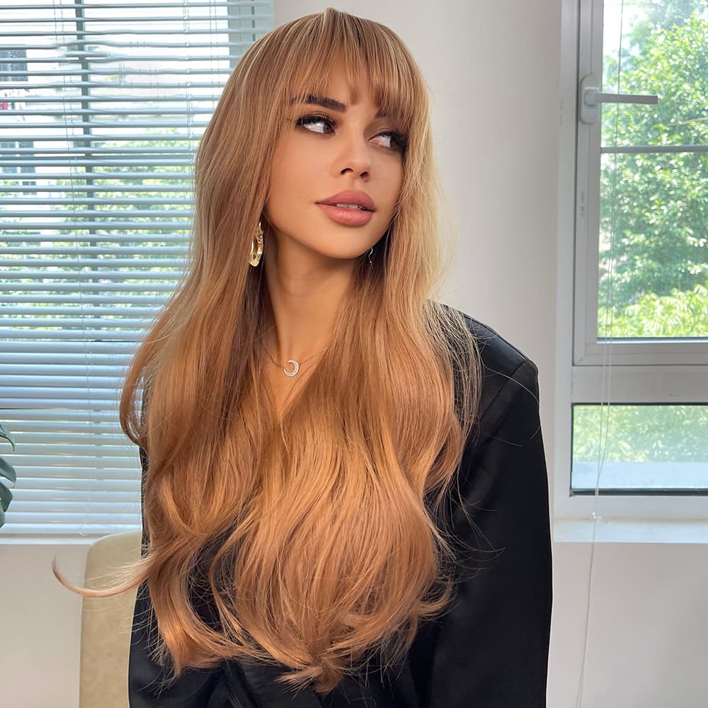 Perruque rousse longue lisse sensationnel