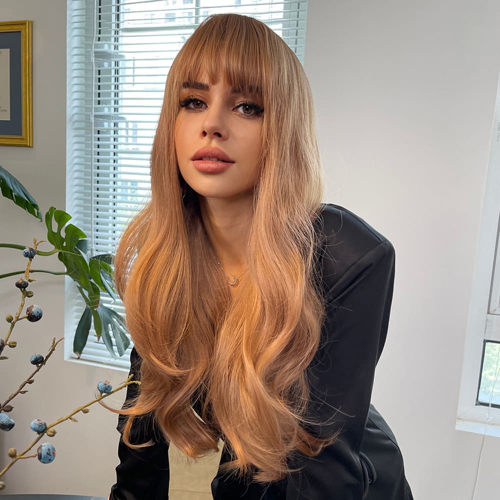 Perruque rousse longue lisse