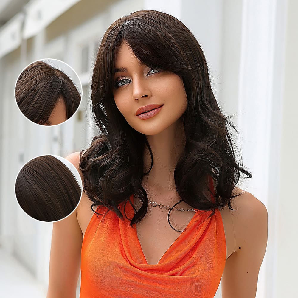 Perruque semi ondulée femme