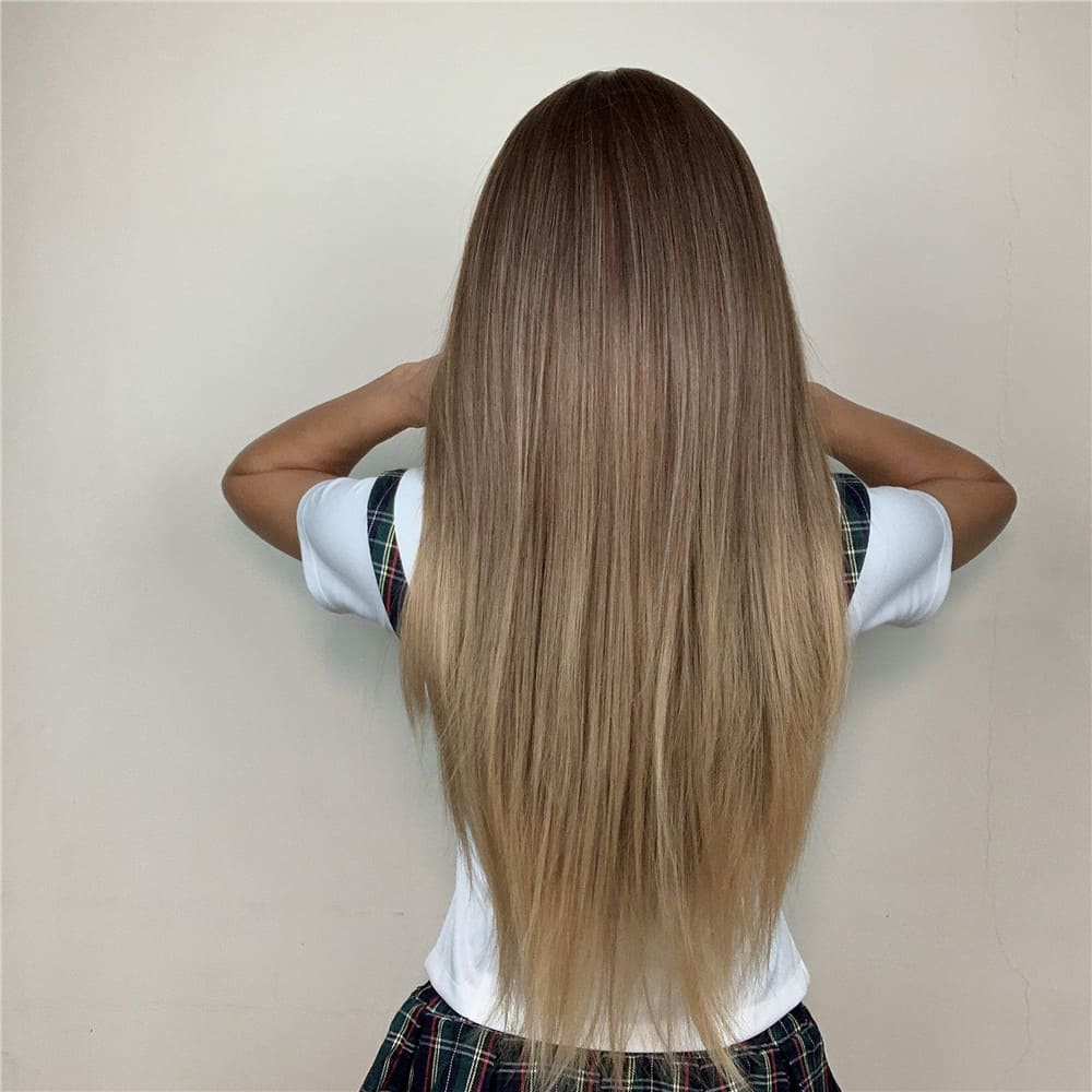 Perruque synthétique lisse nuque