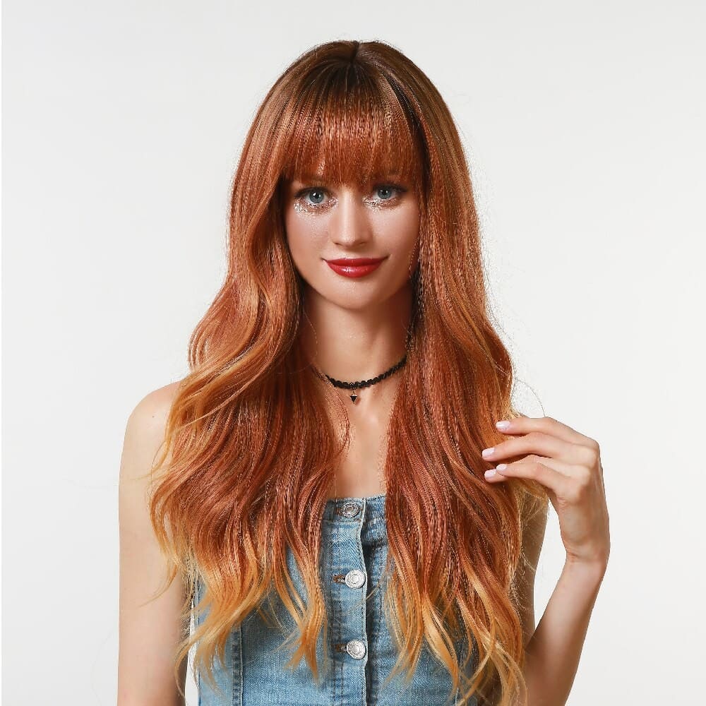 Perruque synthétique rousse