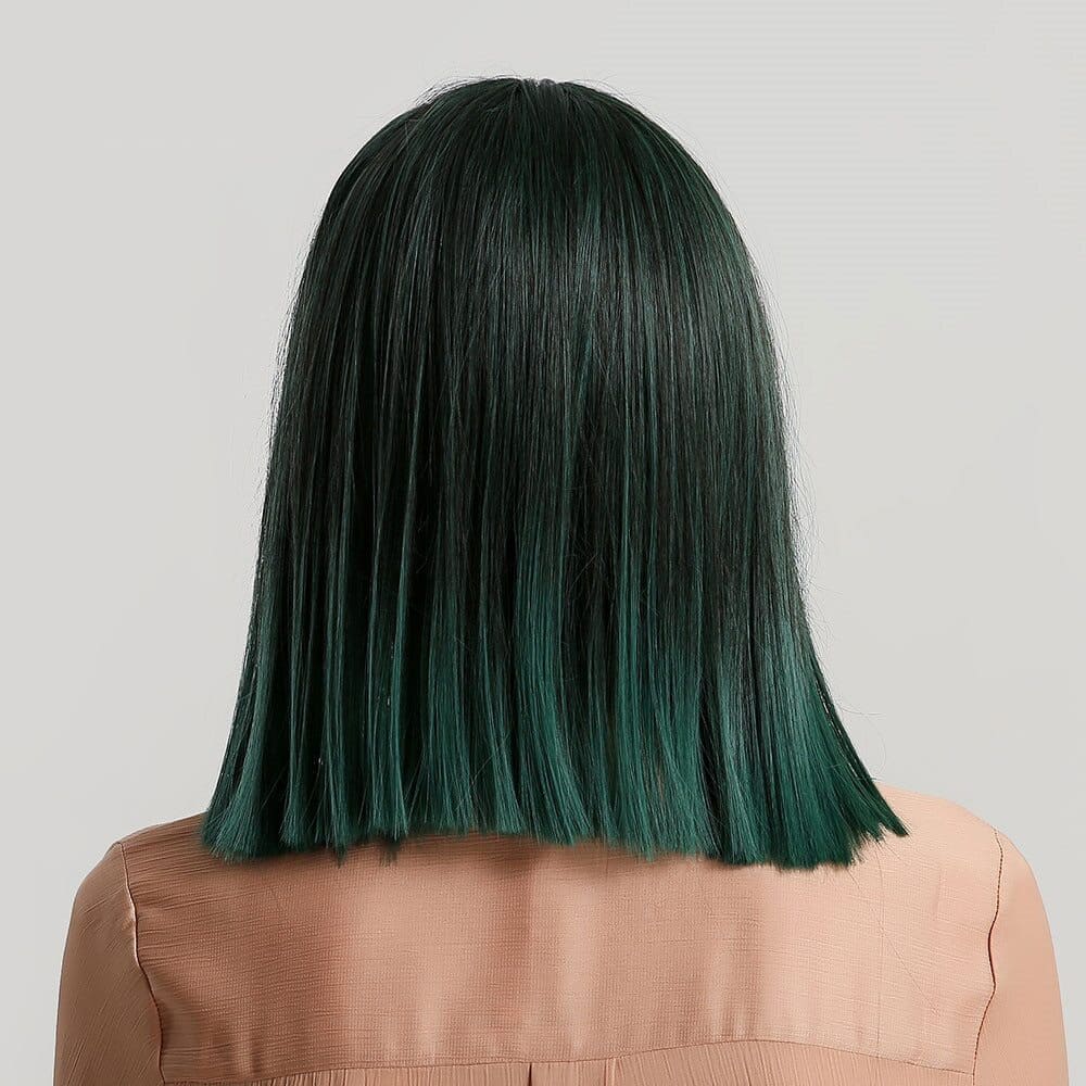 Perruque verte foncée carré