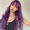 Perruque violette cheveux ondulation