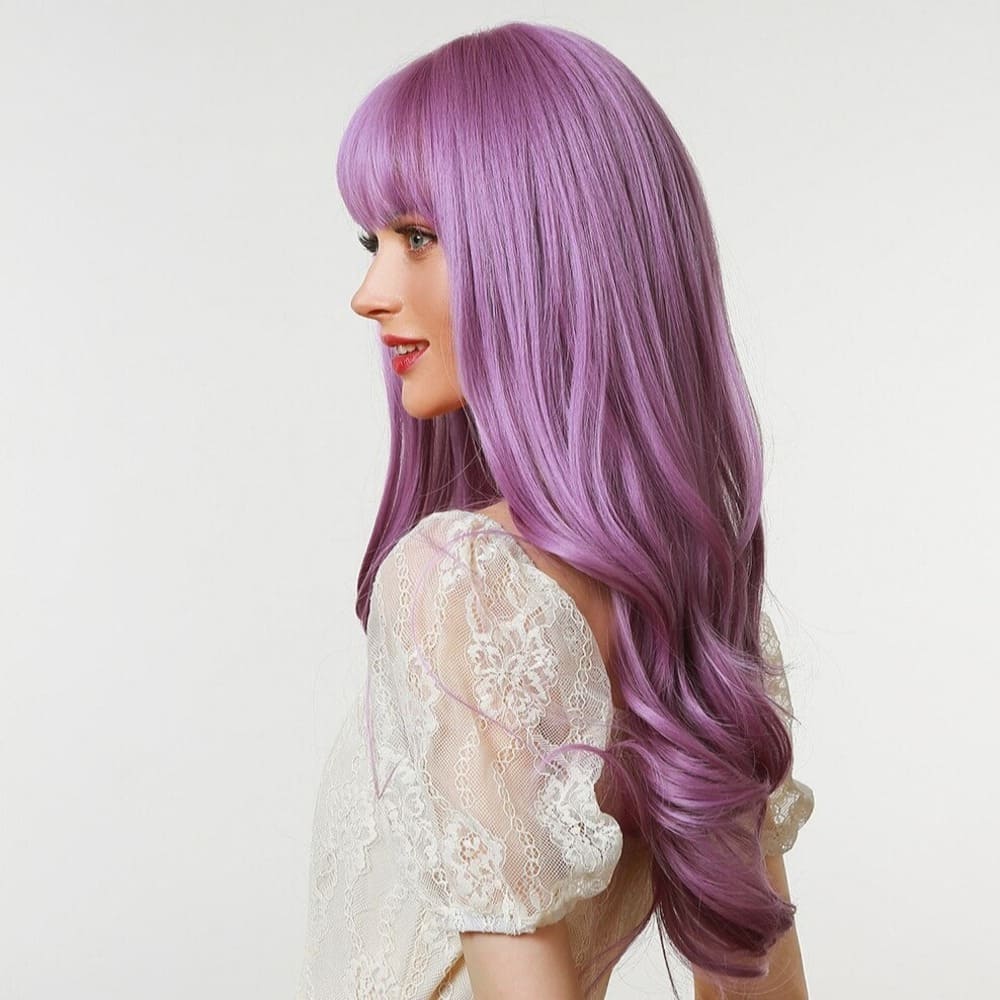 Perruque violette long sensationnel