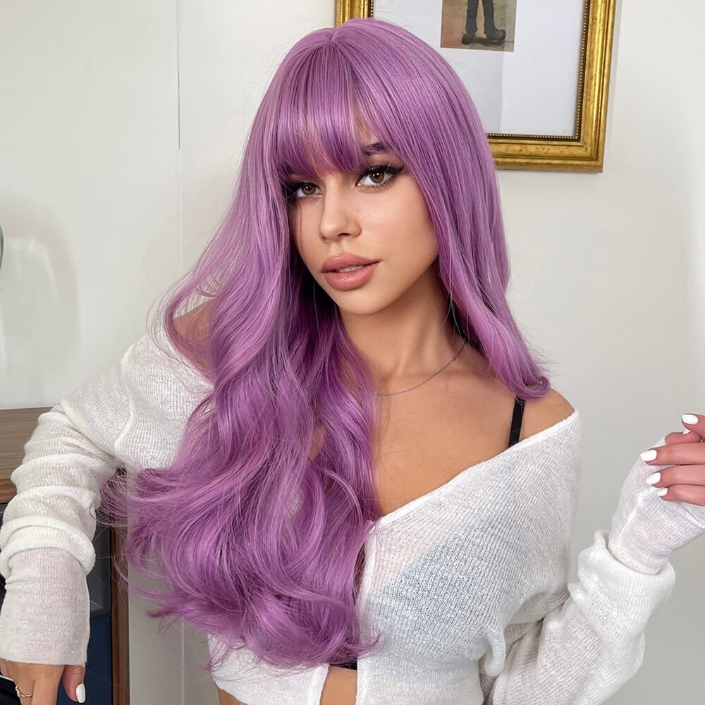 Perruque violette long