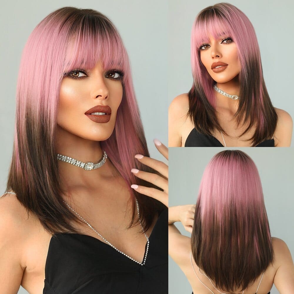 Perruque wig rose nuque