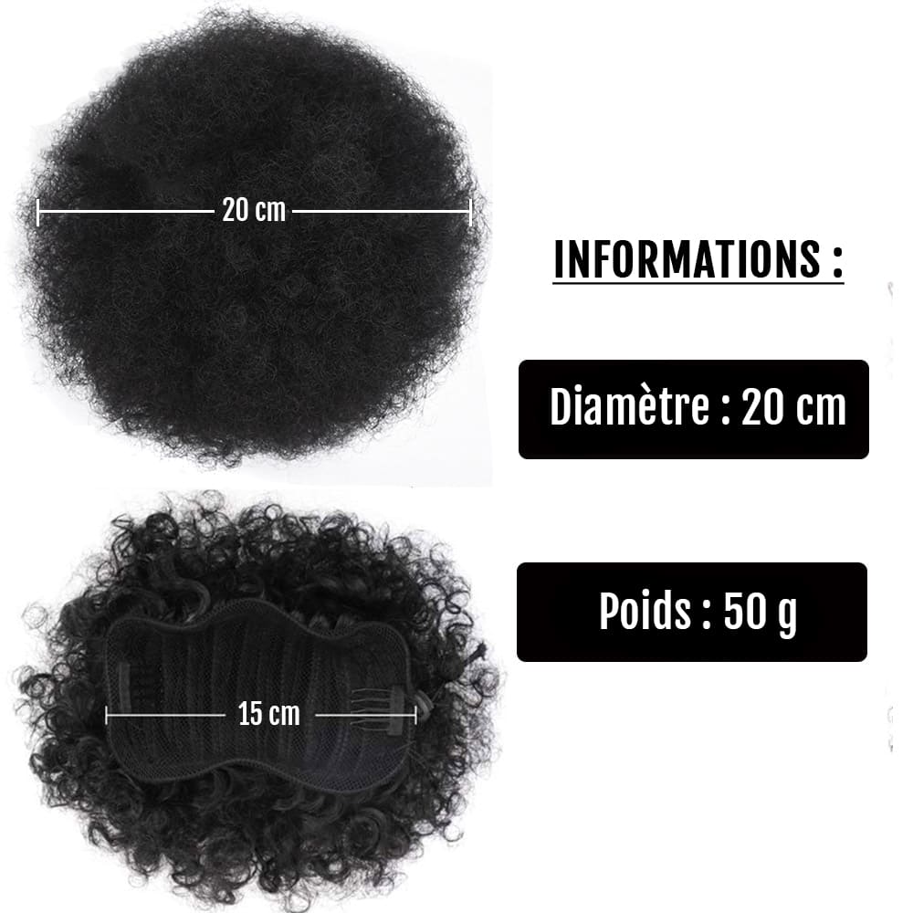 Postiche chignon africain dimension