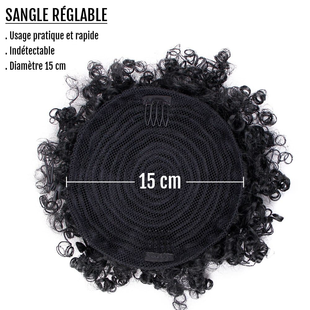 Postiche chignon cheveux afro diamètre