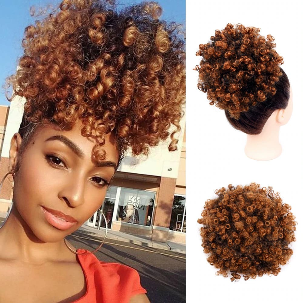 Postiche chignon cheveux afro femme