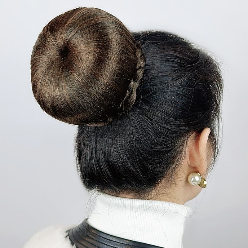 Postiche chignon donut châtain