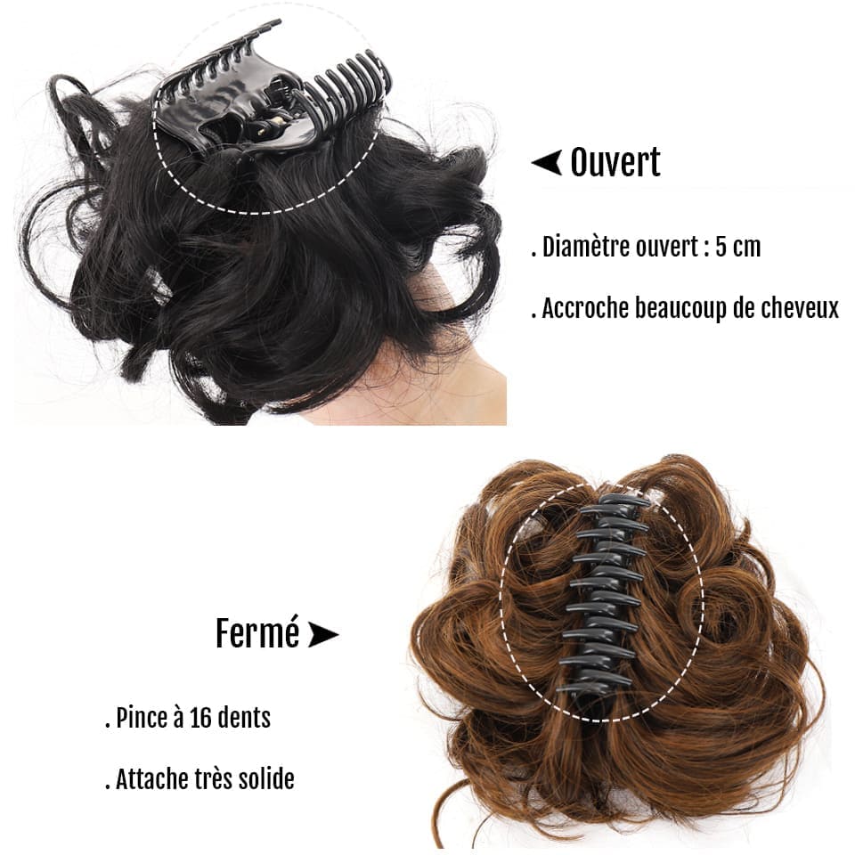 Postiche chignon pince crabe attache