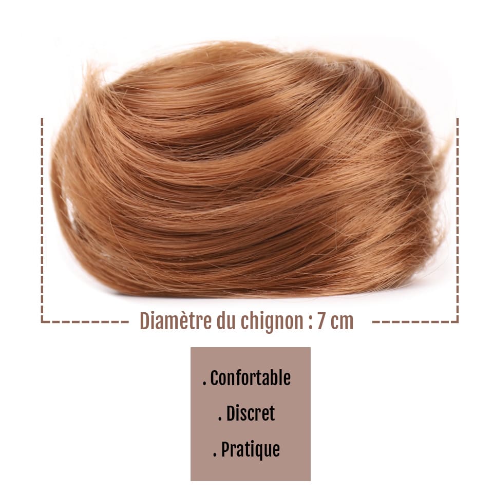 Postiche chignon roux pince taille