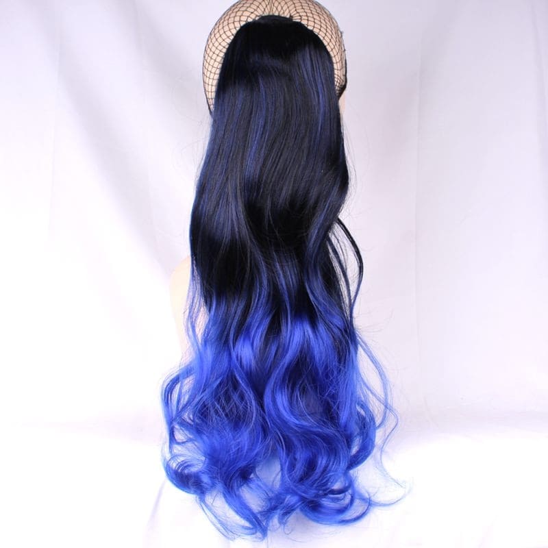 Postiche queue de cheval bleu foncé