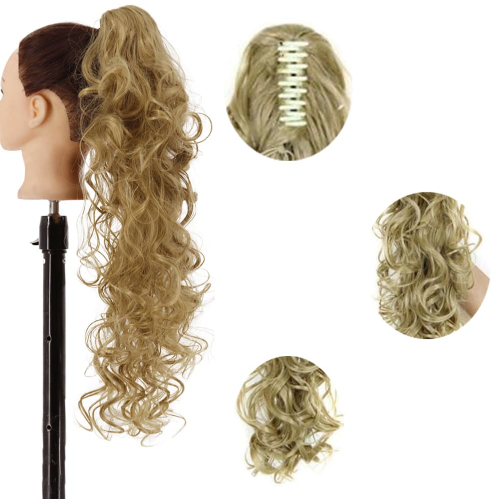 Postiche queue de cheval bouclée accroche