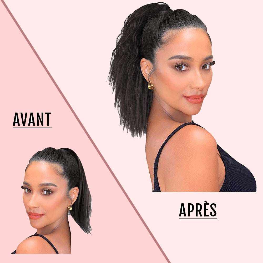 Postiche queue de cheval courte avant après