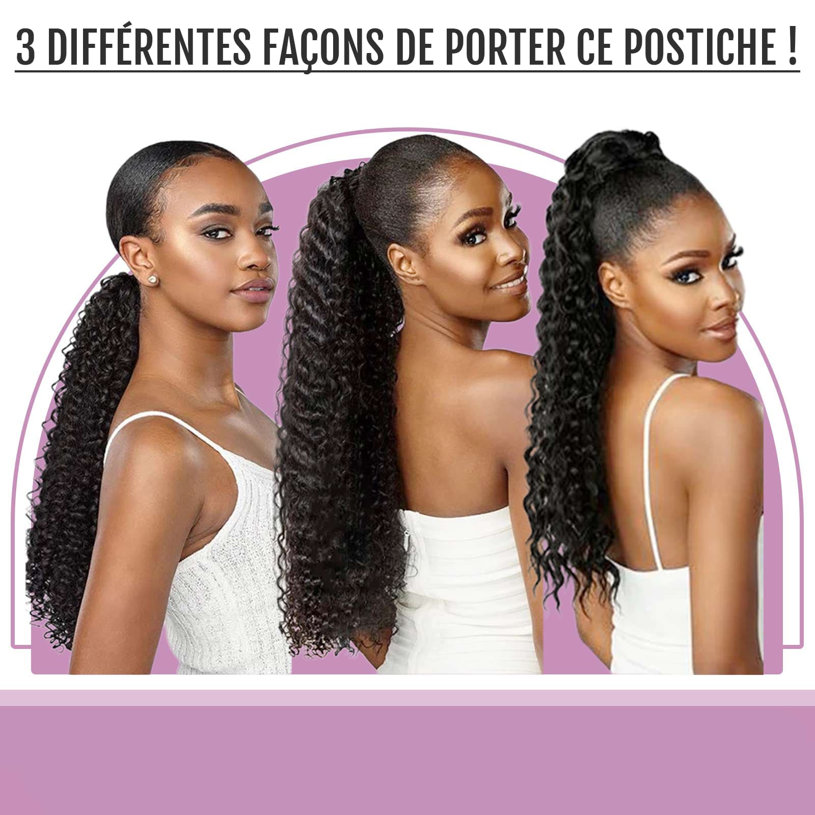 Postiche queue de cheval crépu femme