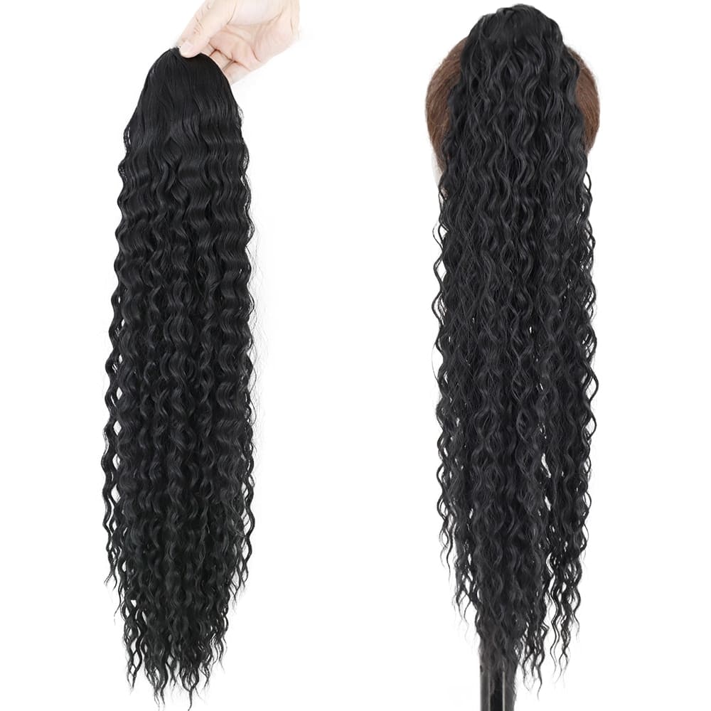 Postiche queue de cheval frisée ondulation