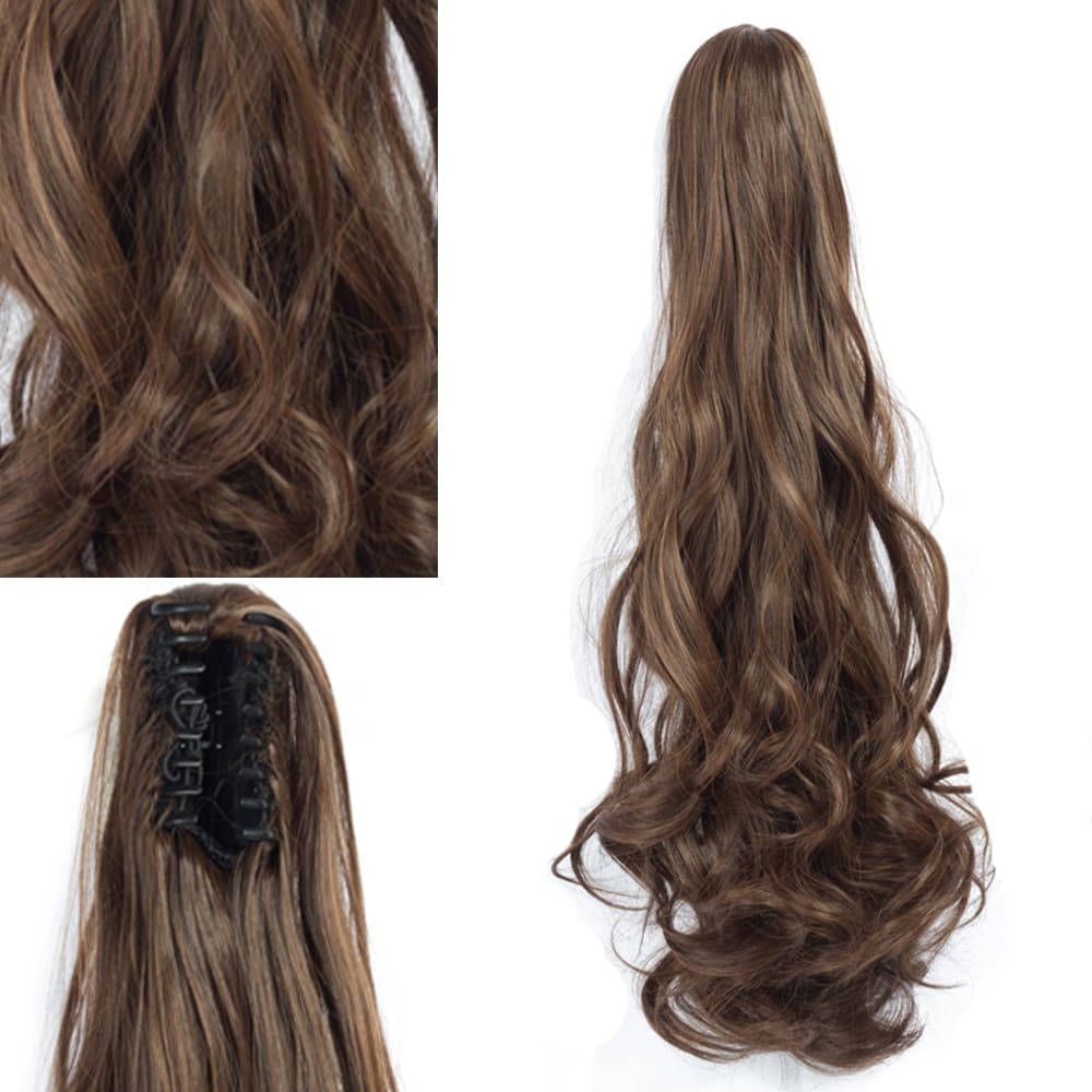 Postiche queue de cheval à pince châtain