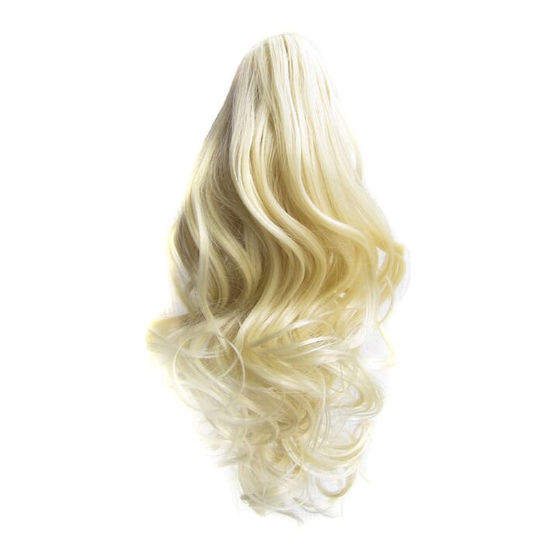 Postiche queue de cheval pince crabe blond platine