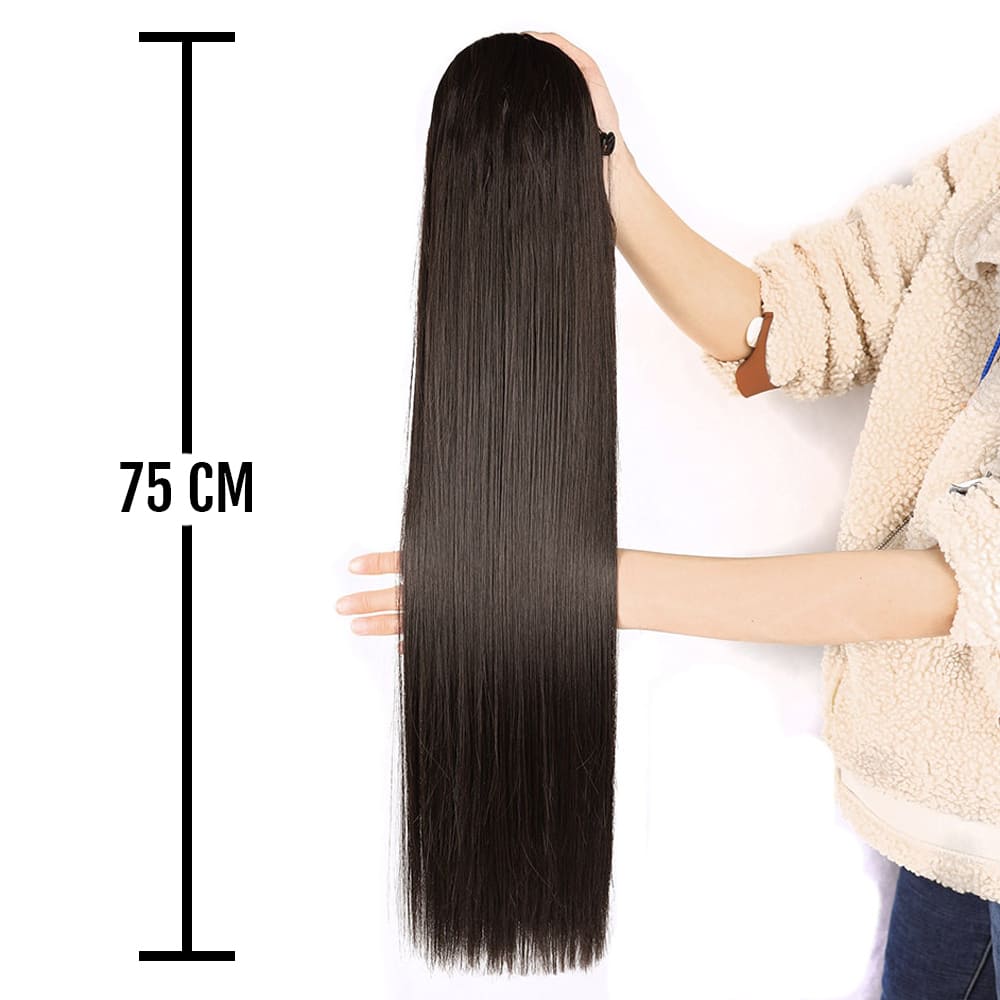 Postiche queue de cheval raide 75 cm